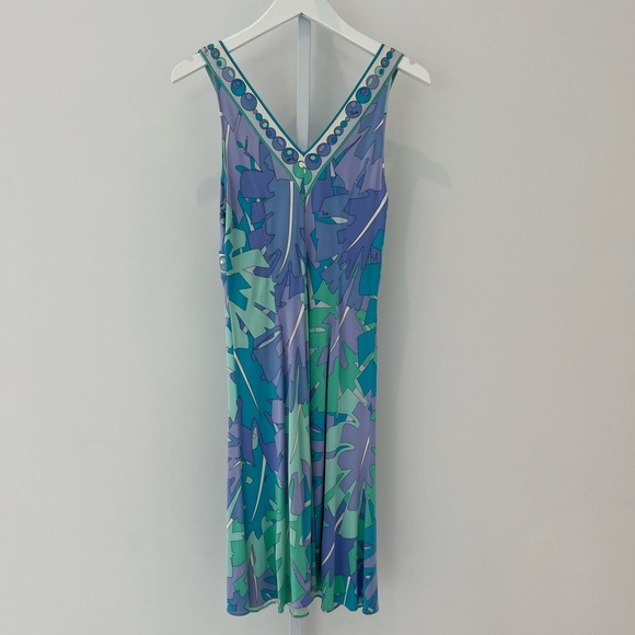EMILIO PUCCI MULTI LEAF PRINT DRESS SIZE IT 44 / US 10 - Picture 6 of 15